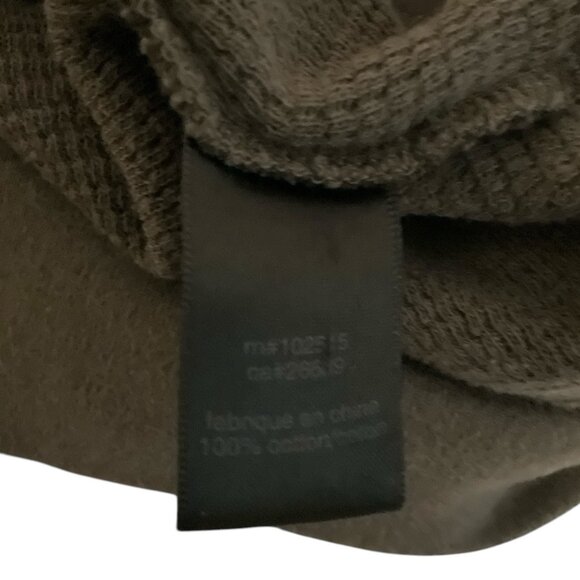 John Varvatos Men's Size M Green Thermal Hoodie Sweater Pullover Top v-neck warm - Picture 10 of 11